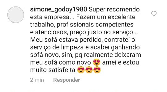 Print de elogio de cliente da All Cleaner